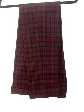 Topman Red and Brown Plaid Dress Pants